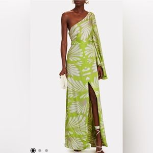 ALEXIS Lio One-Shoulder Satin Maxi Dress